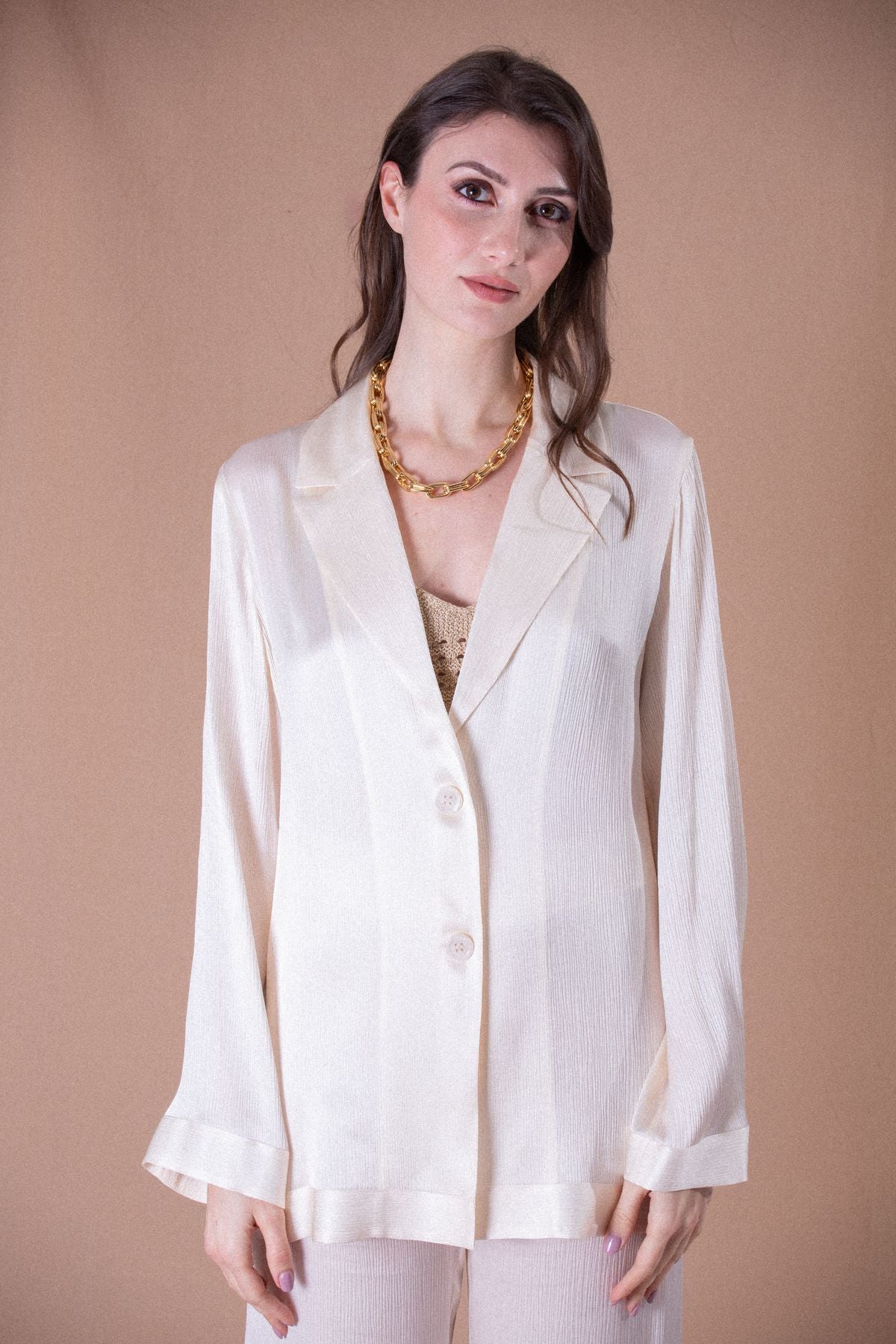 HANAMI D'OR GIACCA CAMICIA CON TASCHE A TOPPA