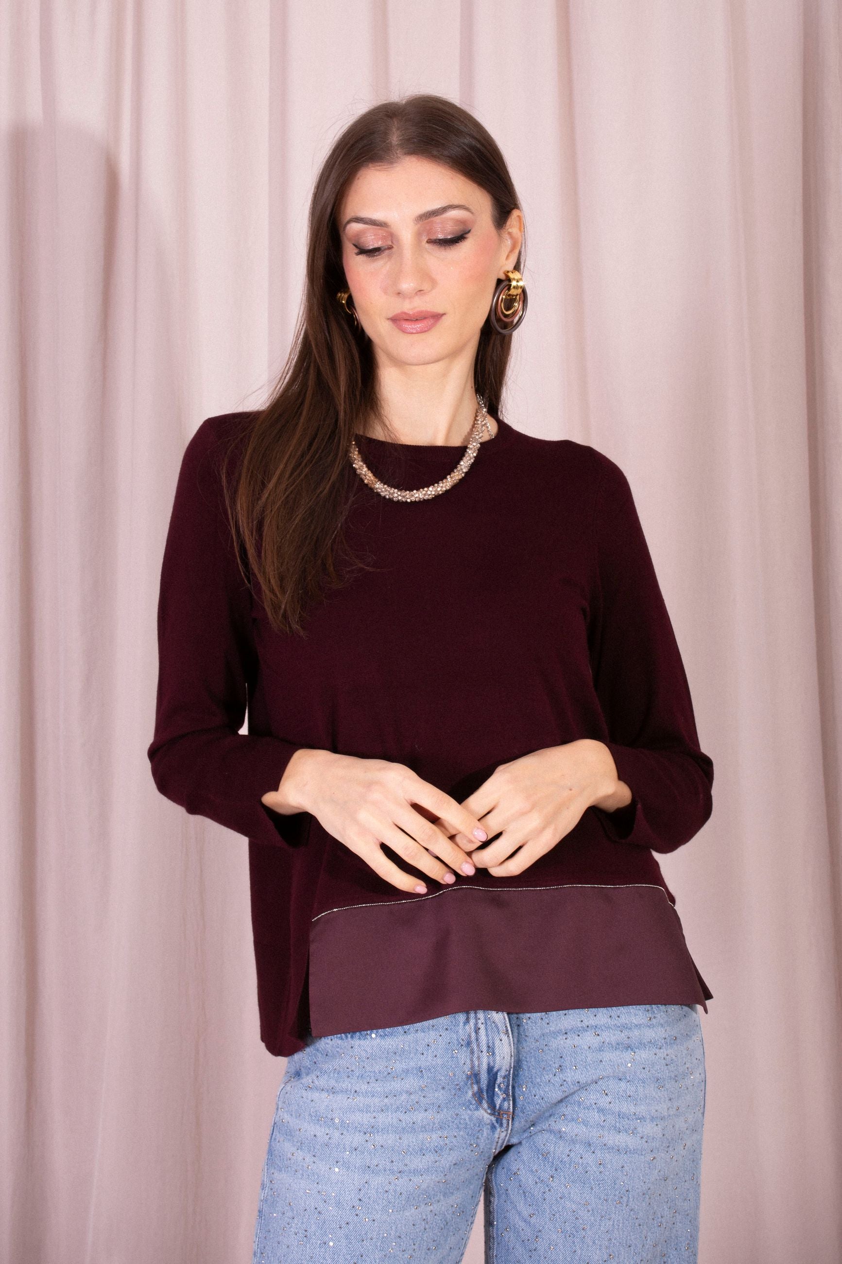 MAIDA MILA MAGLIA CON INSERTI