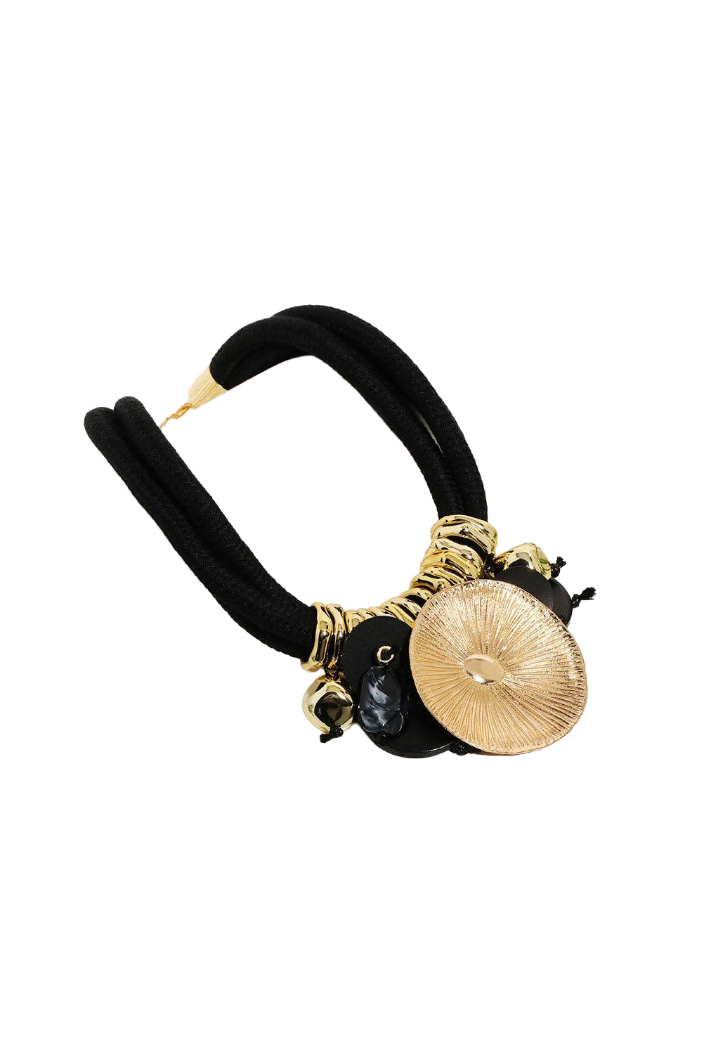 SOSOUD COLLANA IN ACCIAIO E TESSUTO