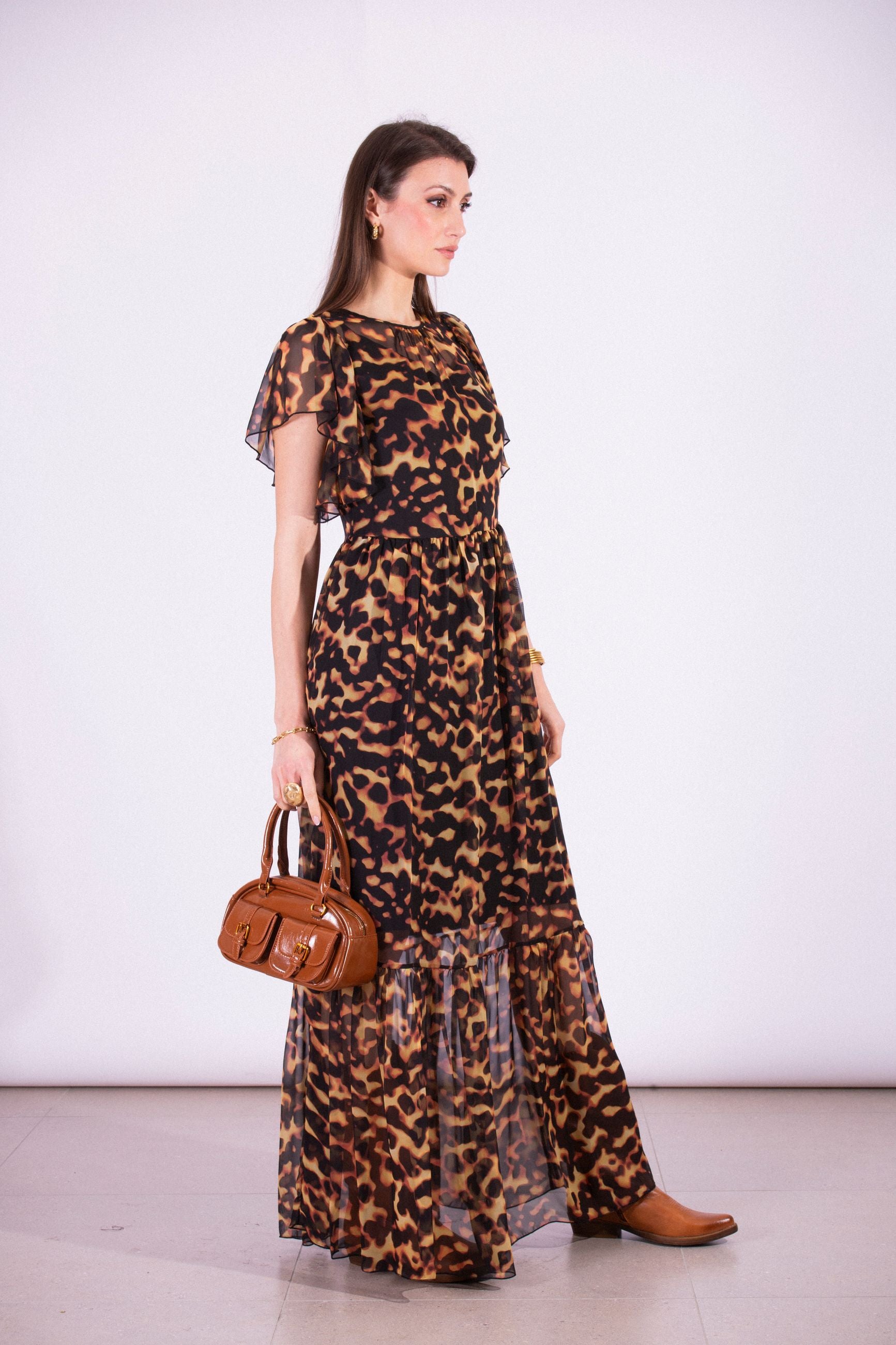 SILVIAN HEACH LONG TORTOISESHELL DRESS