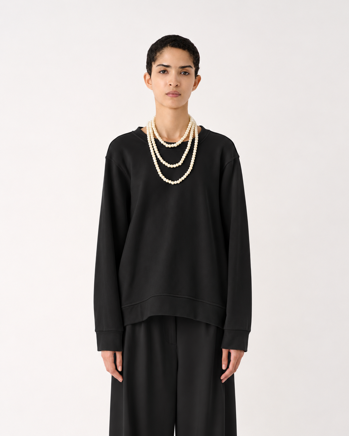 MEIMEIJ – GILET LUNGO OVERSIZE IN FELPA DI COTONE CON TASCHE IN TAFFETÀ
