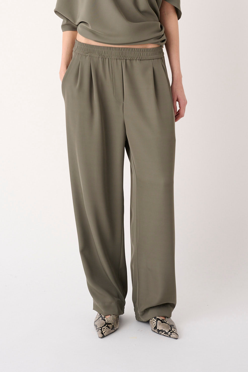 MEIMEIJ – PANTALONE MORBIDO IN CRÊPE CON VITA ELASTICATA