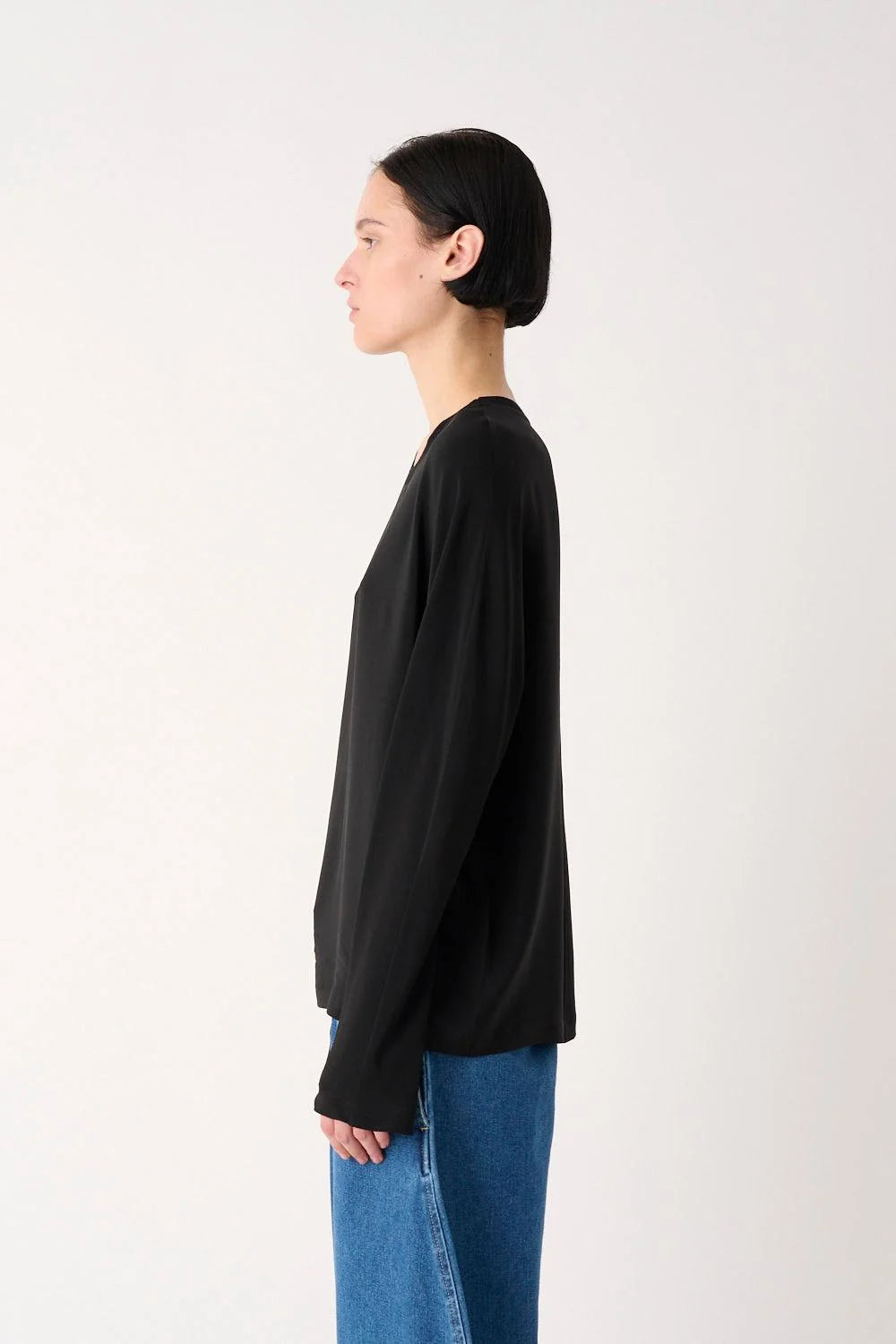 MEIMEIJ – BLUSA GIROCOLLO IN CRÊPE DE CHINE MISTO SETA