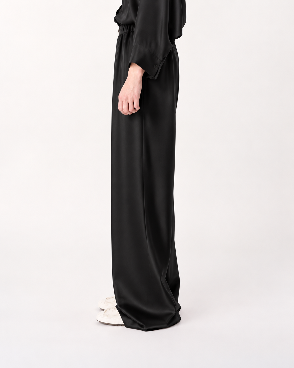 MEIMEIJ – PANTALONE IN RASO STRETCH A GAMBA DRITTA