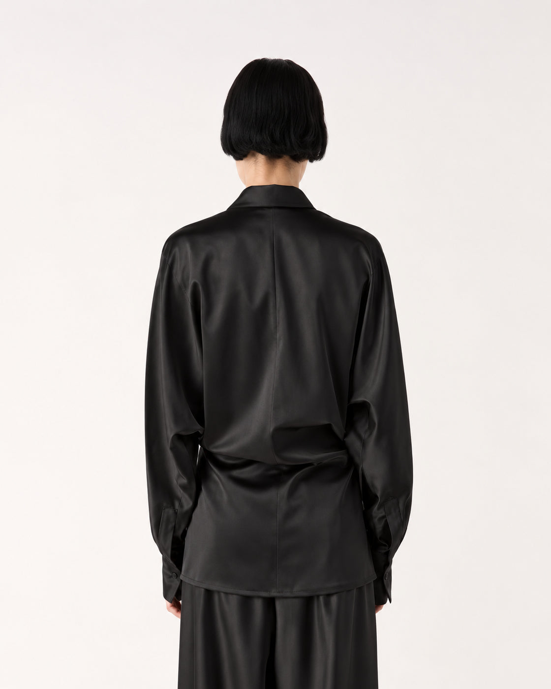 MEIMEIJ – CAMICIA IN RASO STRETCH CON COLLO REVERS
