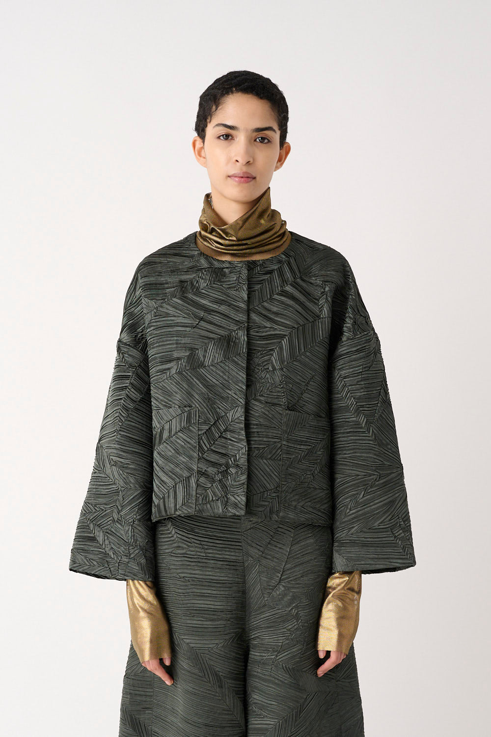 MEIMEIJ – GIACCA GIROCOLLO JACQUARD CON TASCHE APPLICATE