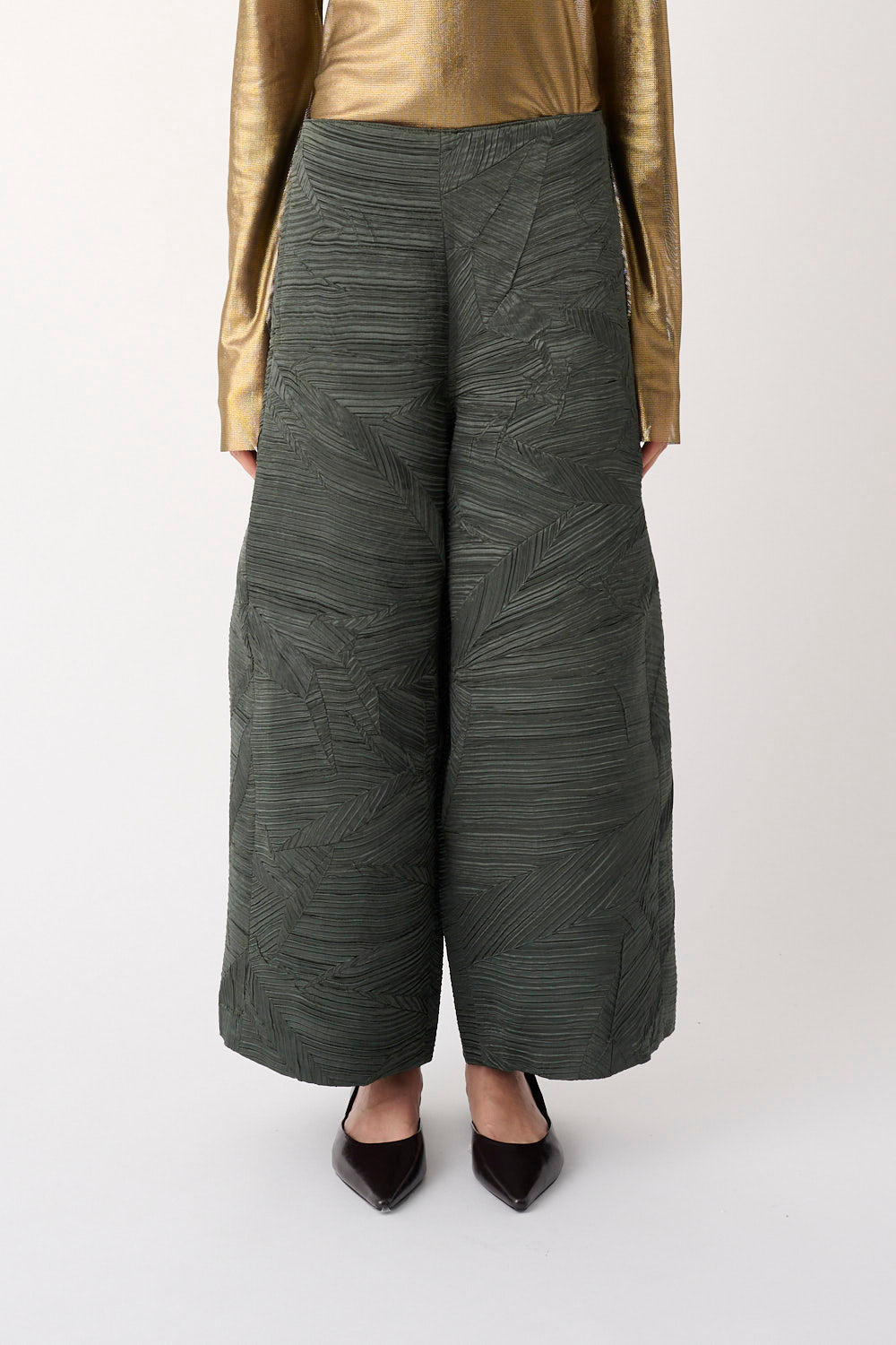 MEIMEIJ – PANTALONE AMPIO JACQUARD CON MOTIVO GEOMETRICO