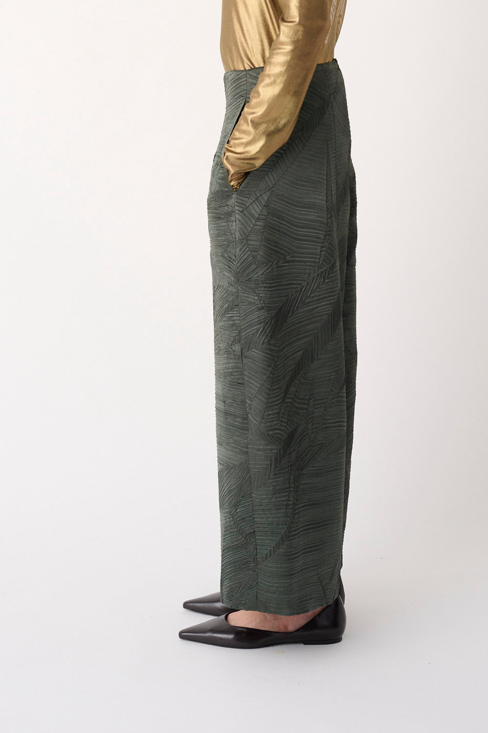 MEIMEIJ – PANTALONE AMPIO JACQUARD CON MOTIVO GEOMETRICO