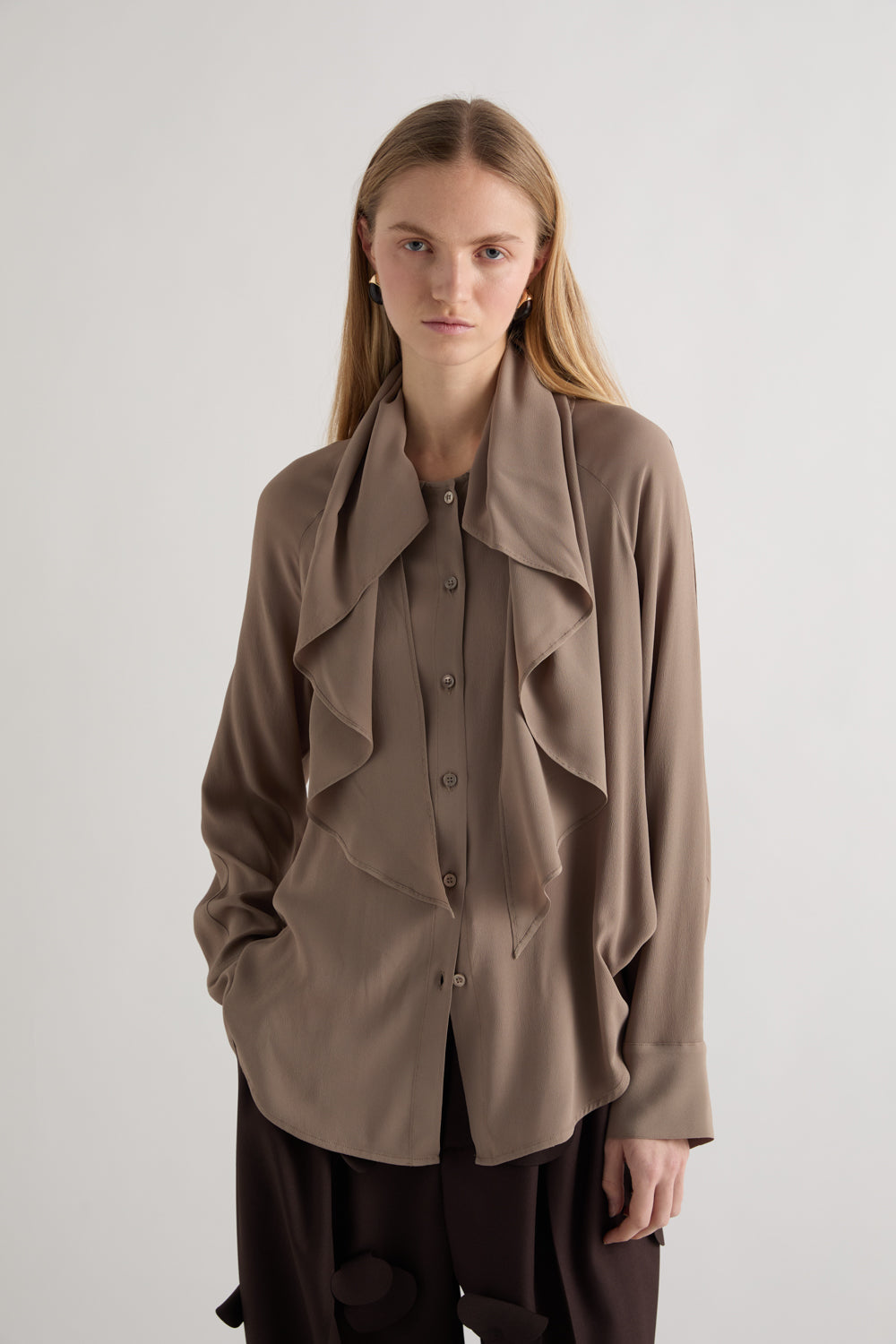 MEIMEIJ – CAMICIA CON FOULARD IN SETA