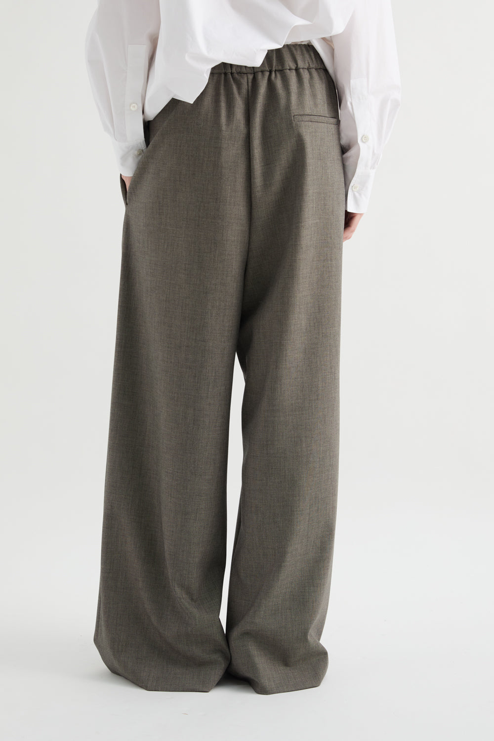MEIMEIJ – PANTALONE WIDE LEG CON DRAPPEGGIO