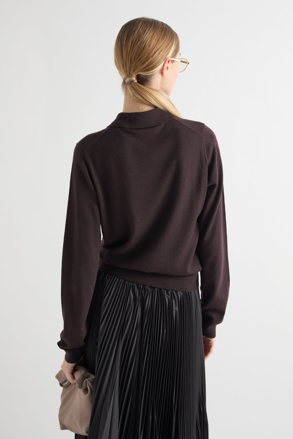 MEIMEIJ – MAGLIA POLO IN LANA CON APPLICAZIONI GIOIELLO