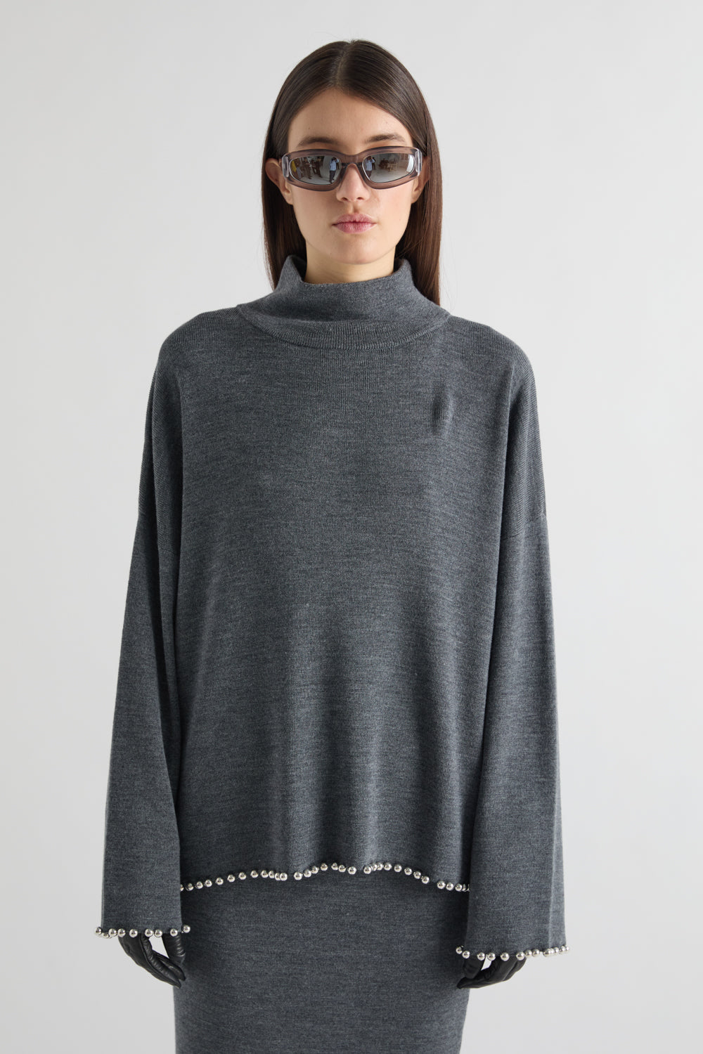 MEIMEIJ – MAGLIA IN MISTO LANA CON BORCHIE