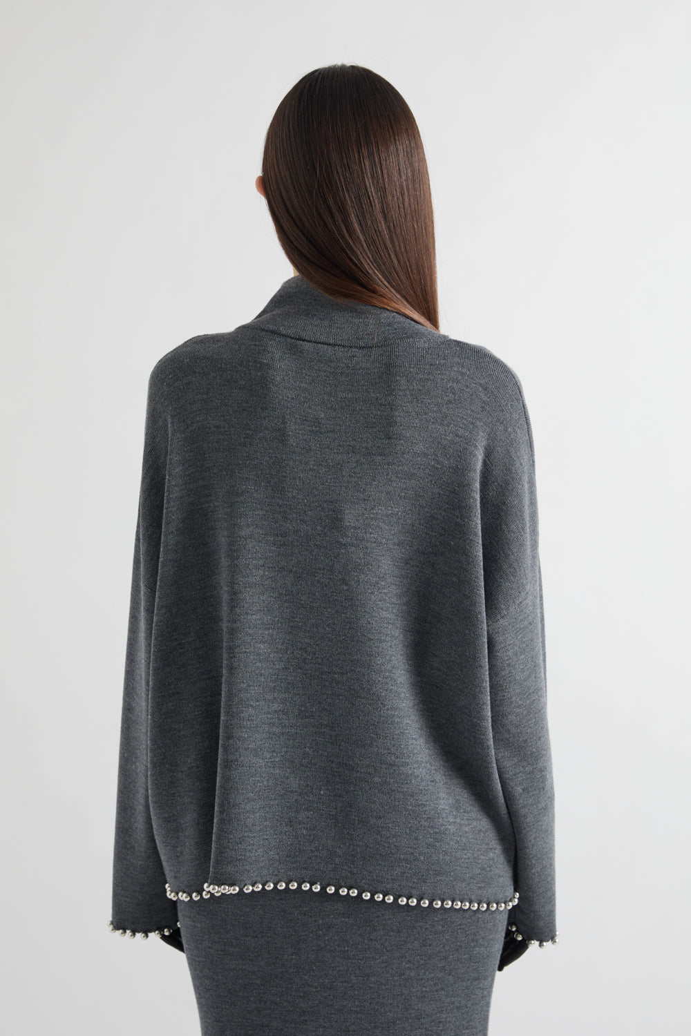 MEIMEIJ – MAGLIA IN MISTO LANA CON BORCHIE