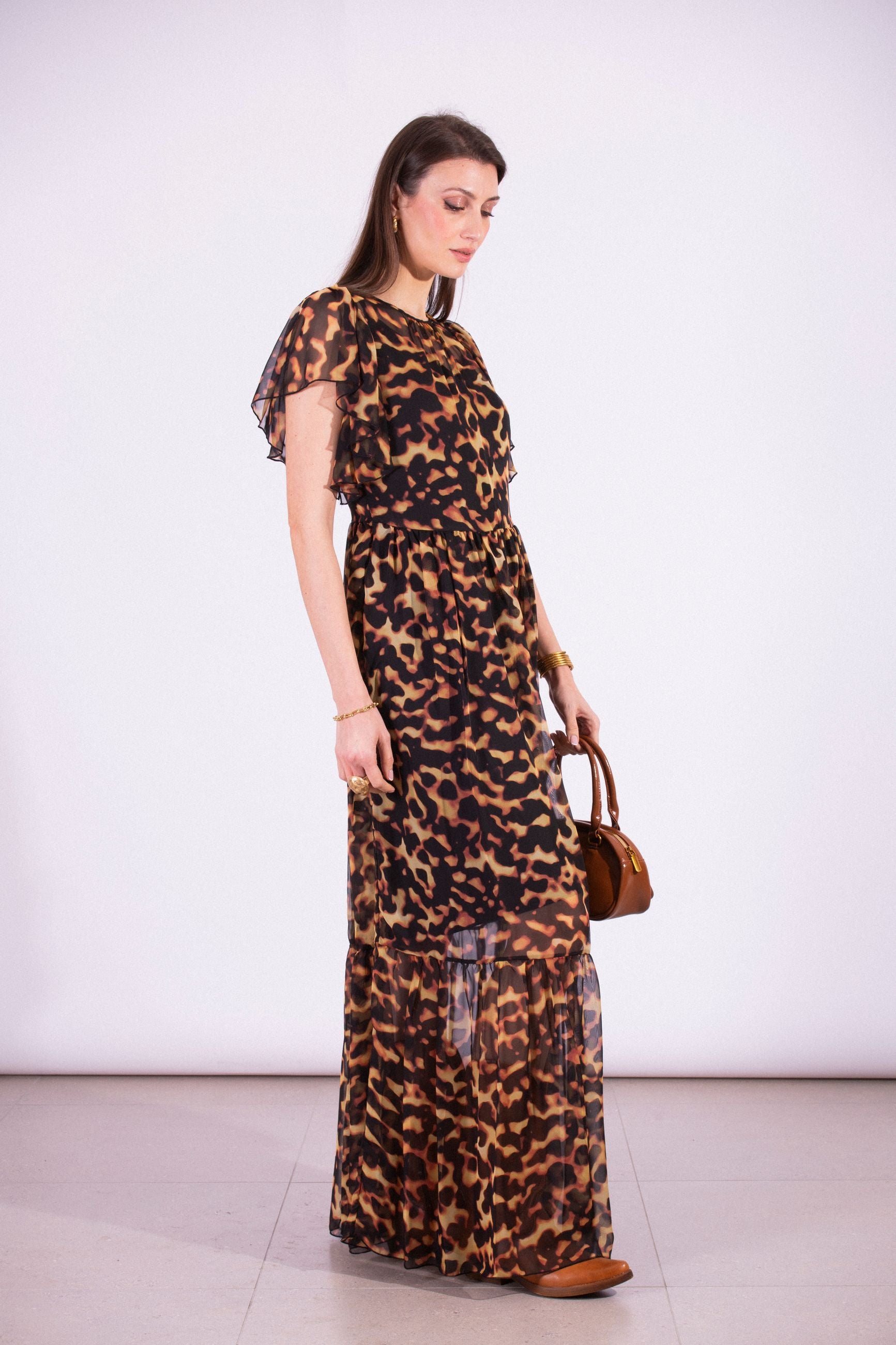 SILVIAN HEACH LONG TORTOISESHELL DRESS