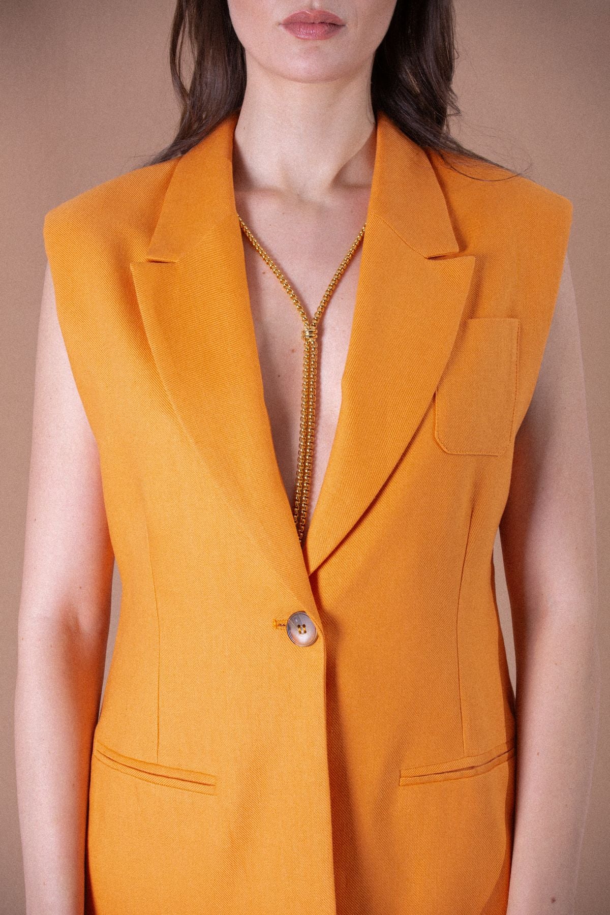 HANAMI D'OR GILET CON COLLO A LANCIA