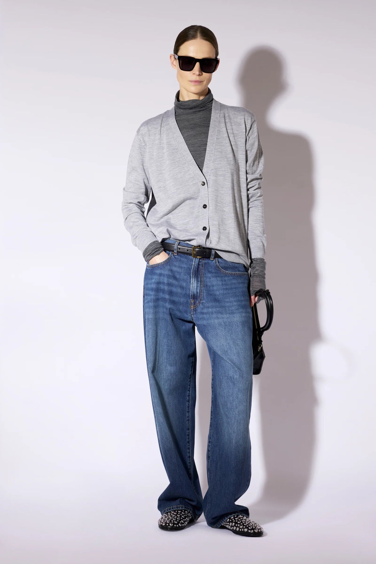 LIVIANA CONTI – CARDIGAN LENA BICOLOR IN LANA MERINO