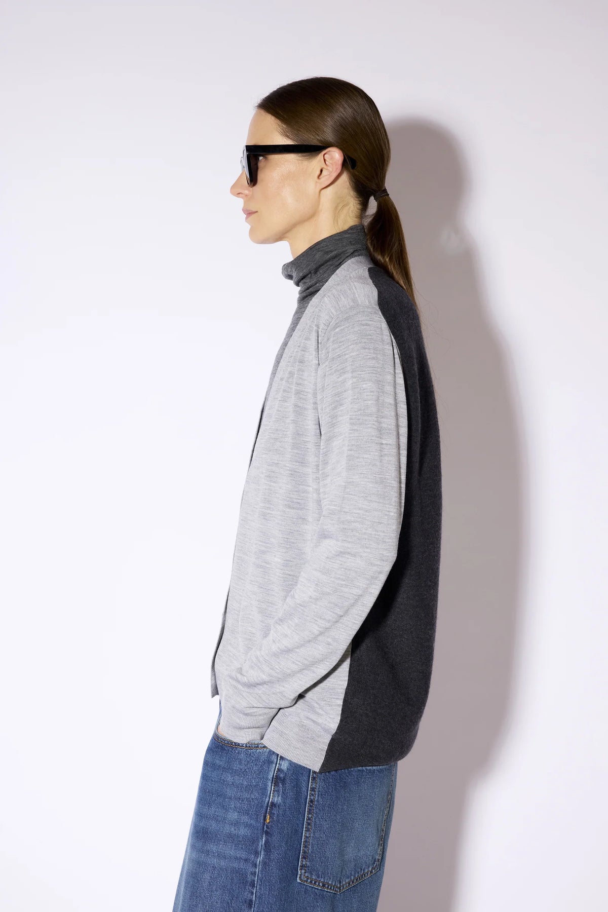 LIVIANA CONTI – CARDIGAN LENA BICOLOR IN LANA MERINO