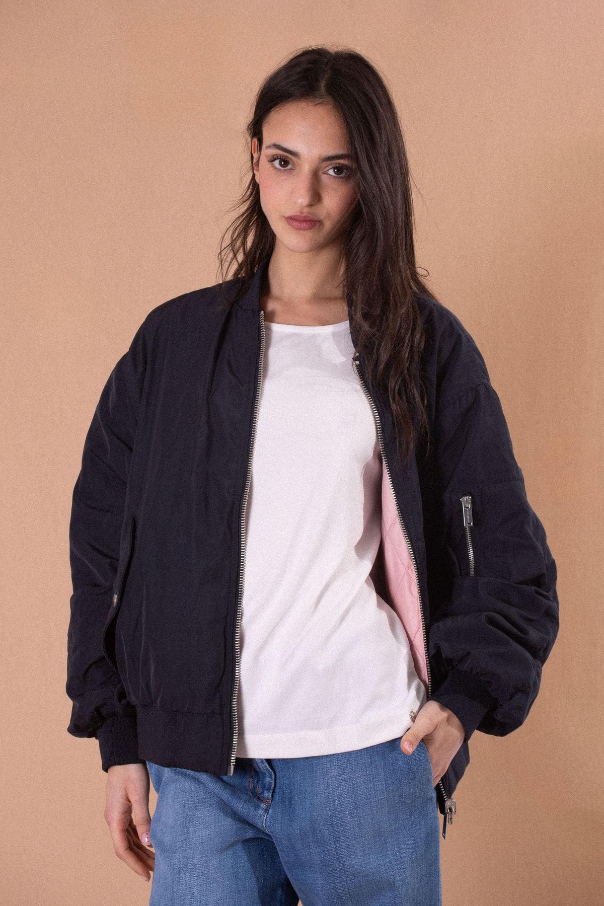 RINO E PELLE BOMBER JACKET REVERSIBILE