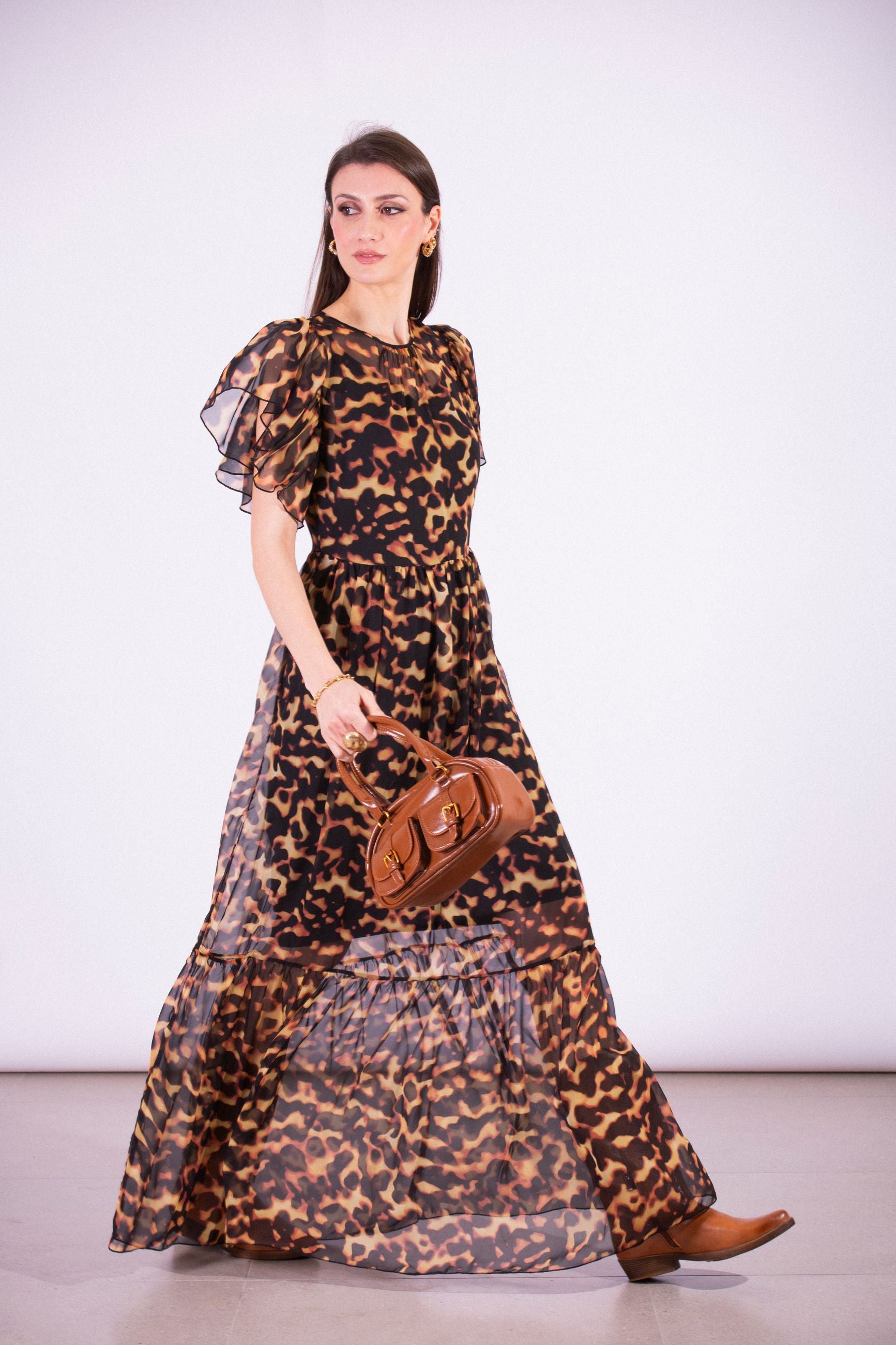 SILVIAN HEACH LONG TORTOISESHELL DRESS