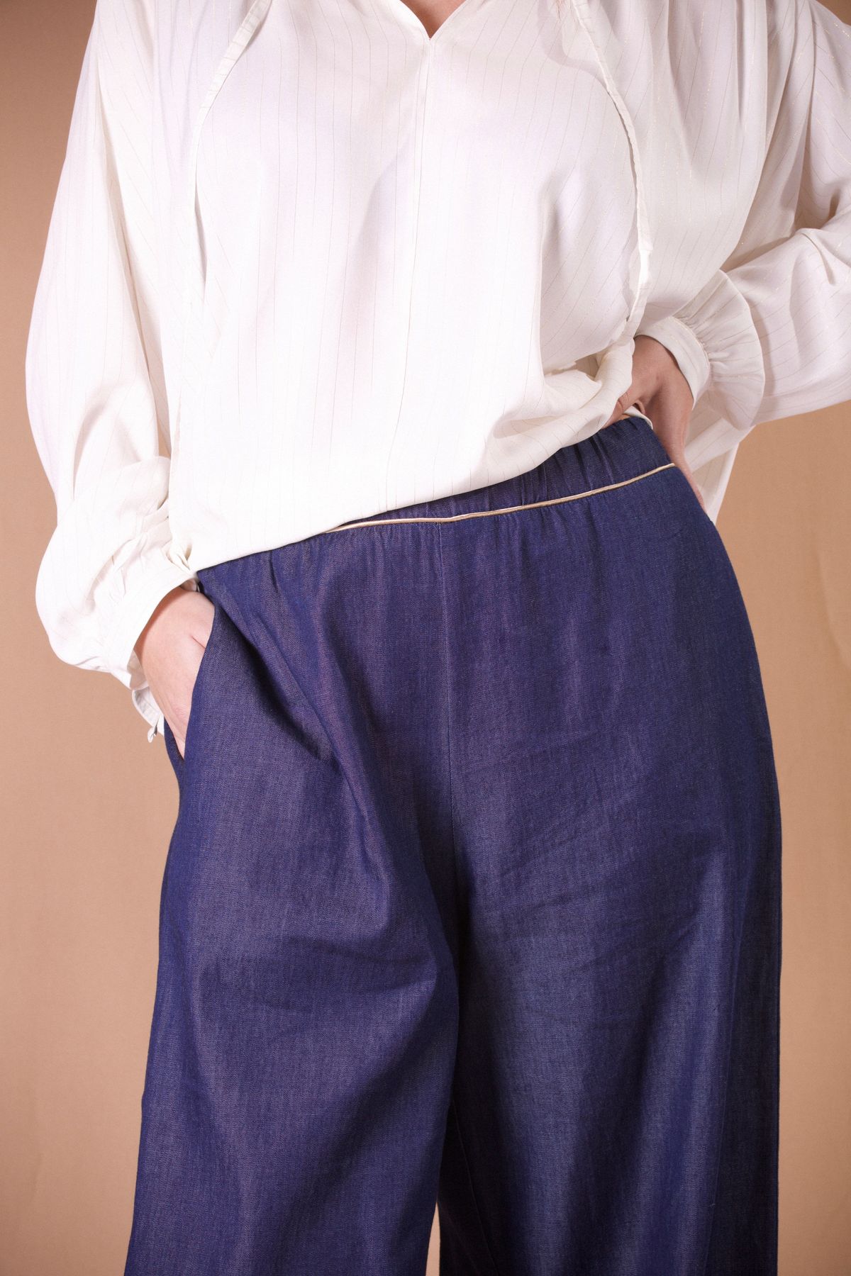 MORE PANTALONE AMPIO CHAMBRAY