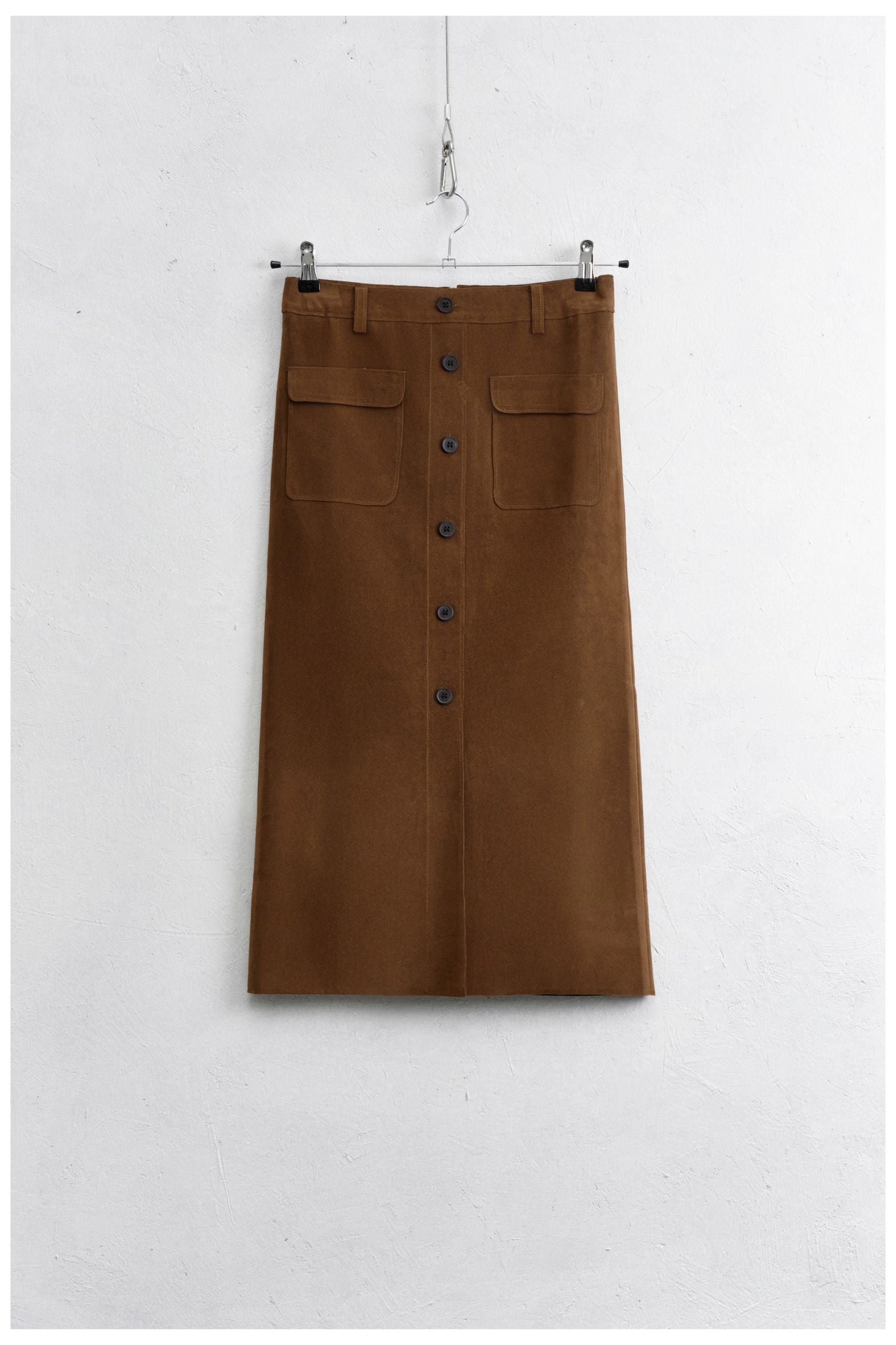 LUMINA GONNA MIDI EFFETTO CAMOSCIO