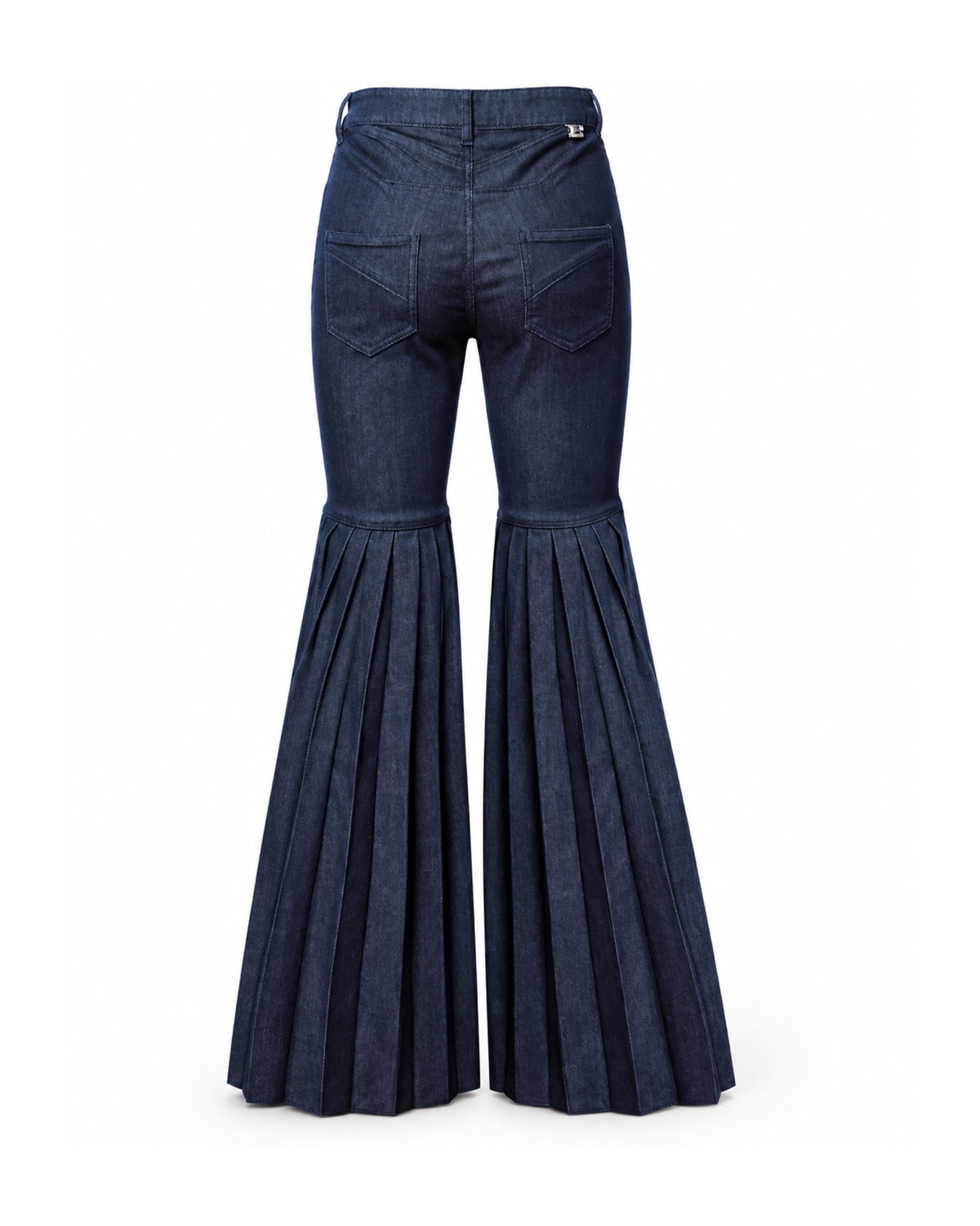 AMOSA – JEANS FLARE CON FONDO PLISSETTATO
