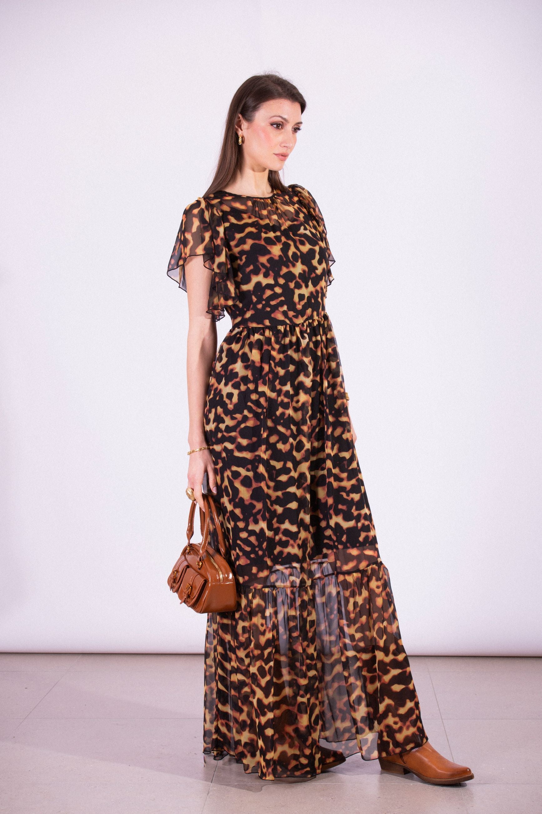 SILVIAN HEACH LONG TORTOISESHELL DRESS