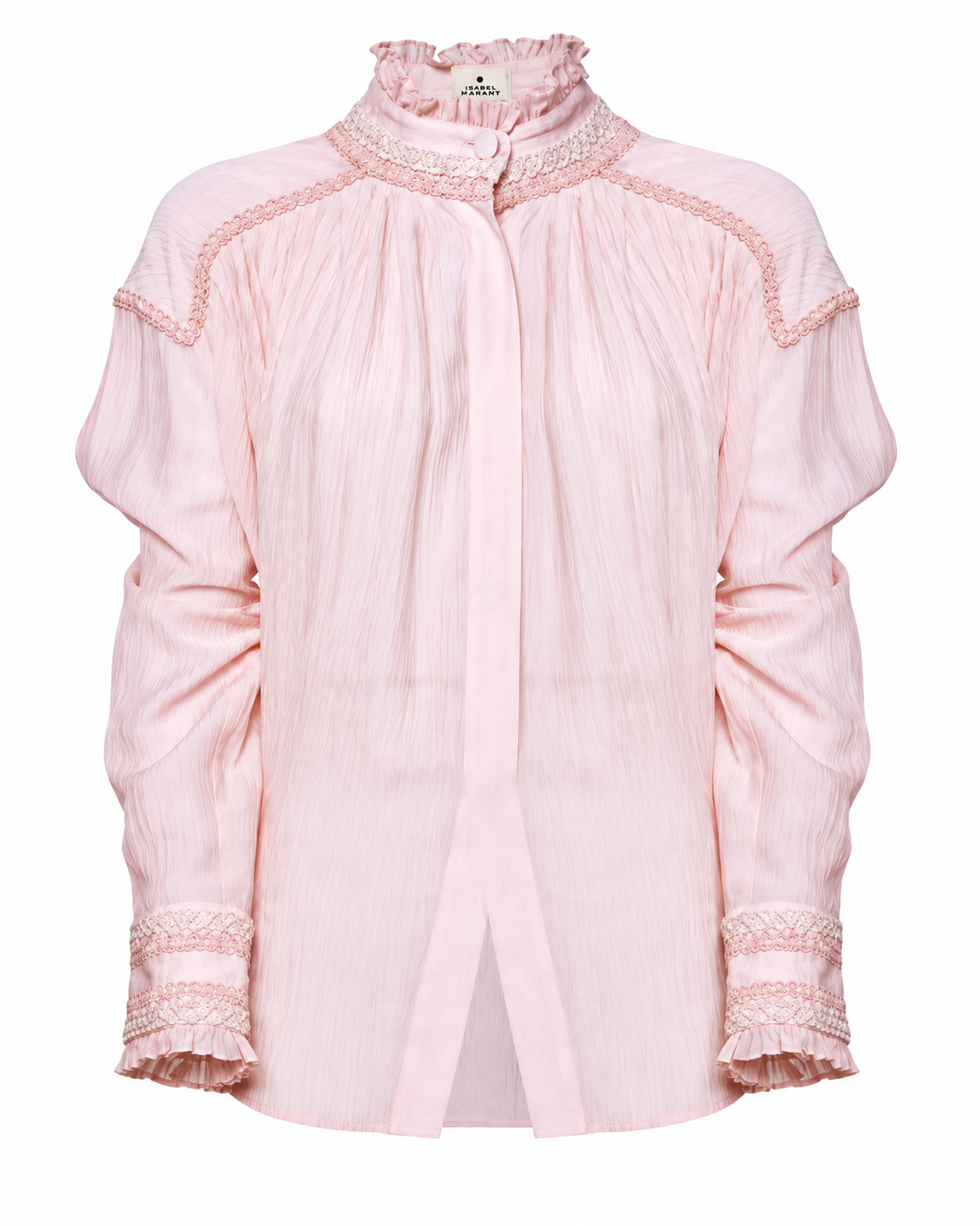 AMOSA – CAMICIA CON COLLO ALTO E DETTAGLI RICAMATI