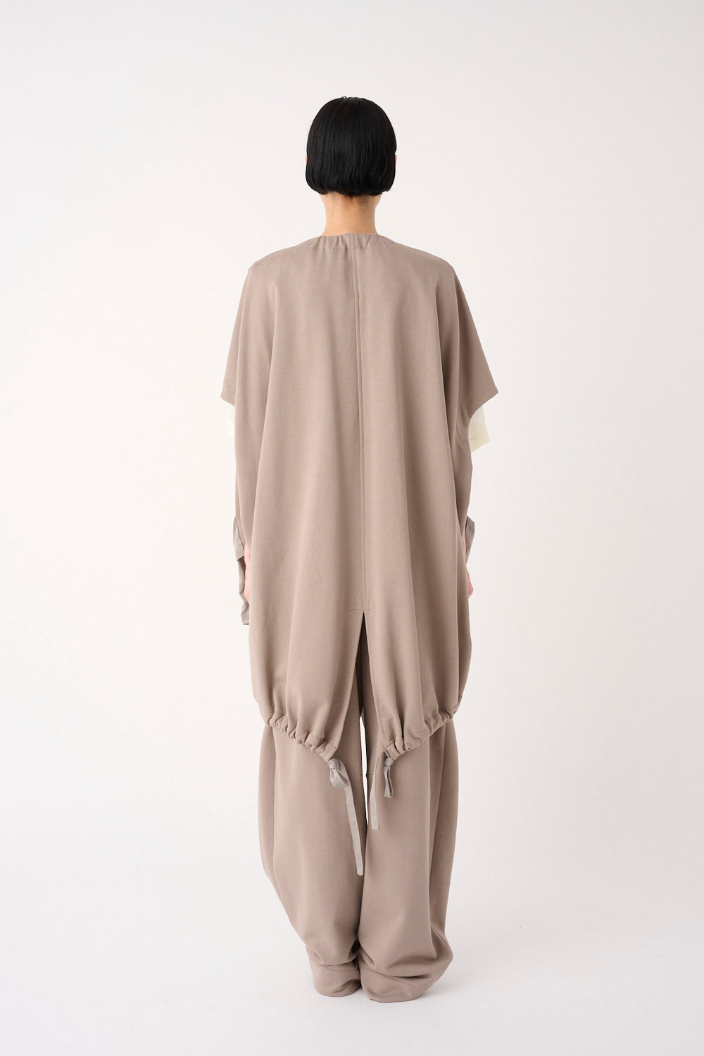 MEIMEIJ – GILET LUNGO OVERSIZE IN FELPA DI COTONE CON TASCHE IN TAFFETÀ