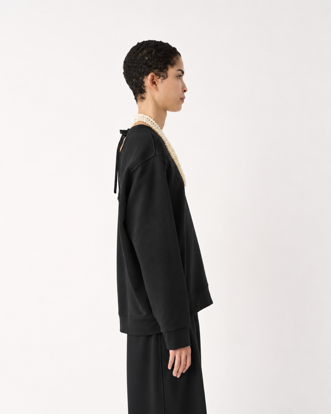 MEIMEIJ – GILET LUNGO OVERSIZE IN FELPA DI COTONE CON TASCHE IN TAFFETÀ
