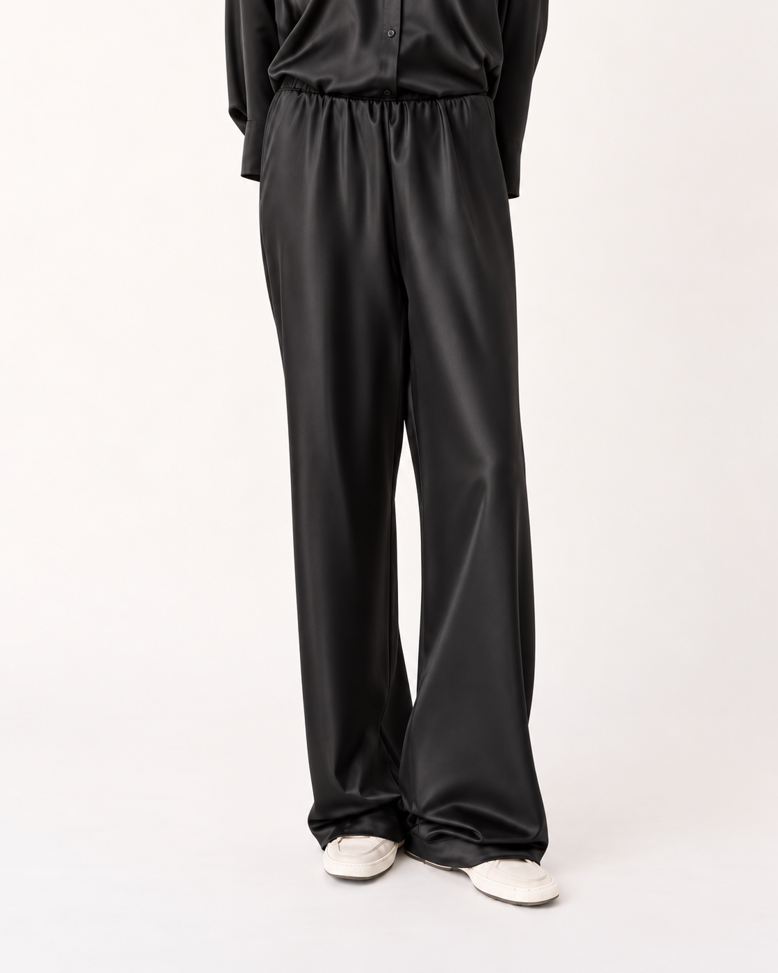 MEIMEIJ – PANTALONE IN RASO STRETCH A GAMBA DRITTA