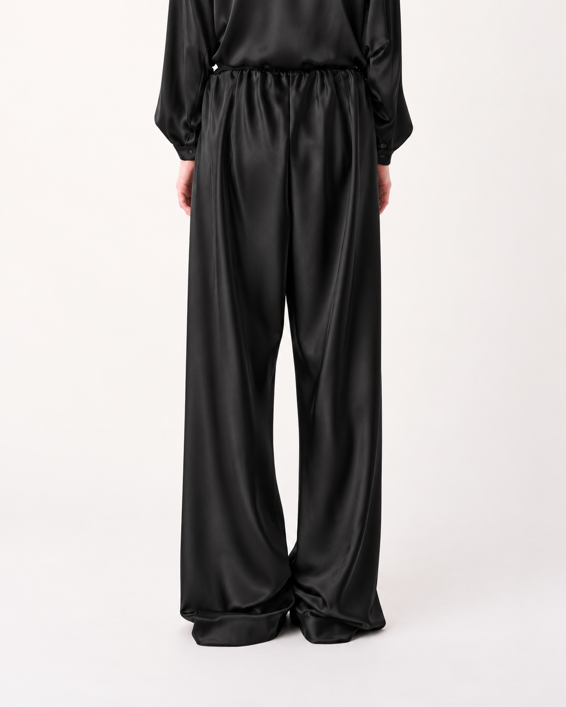 MEIMEIJ – PANTALONE IN RASO STRETCH A GAMBA DRITTA