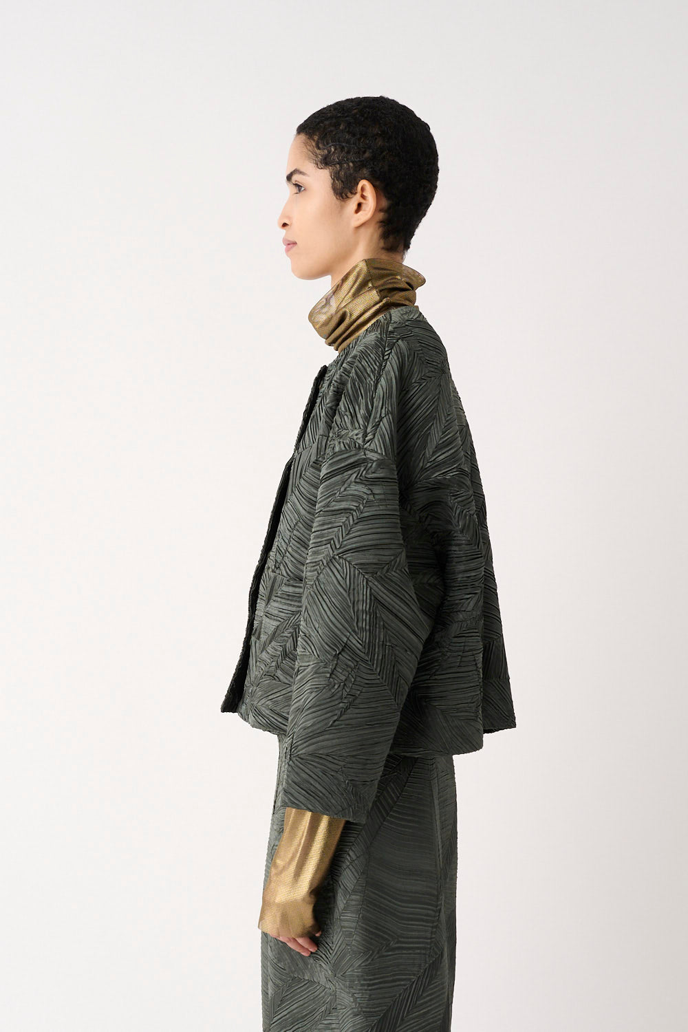 MEIMEIJ – GIACCA GIROCOLLO JACQUARD CON TASCHE APPLICATE