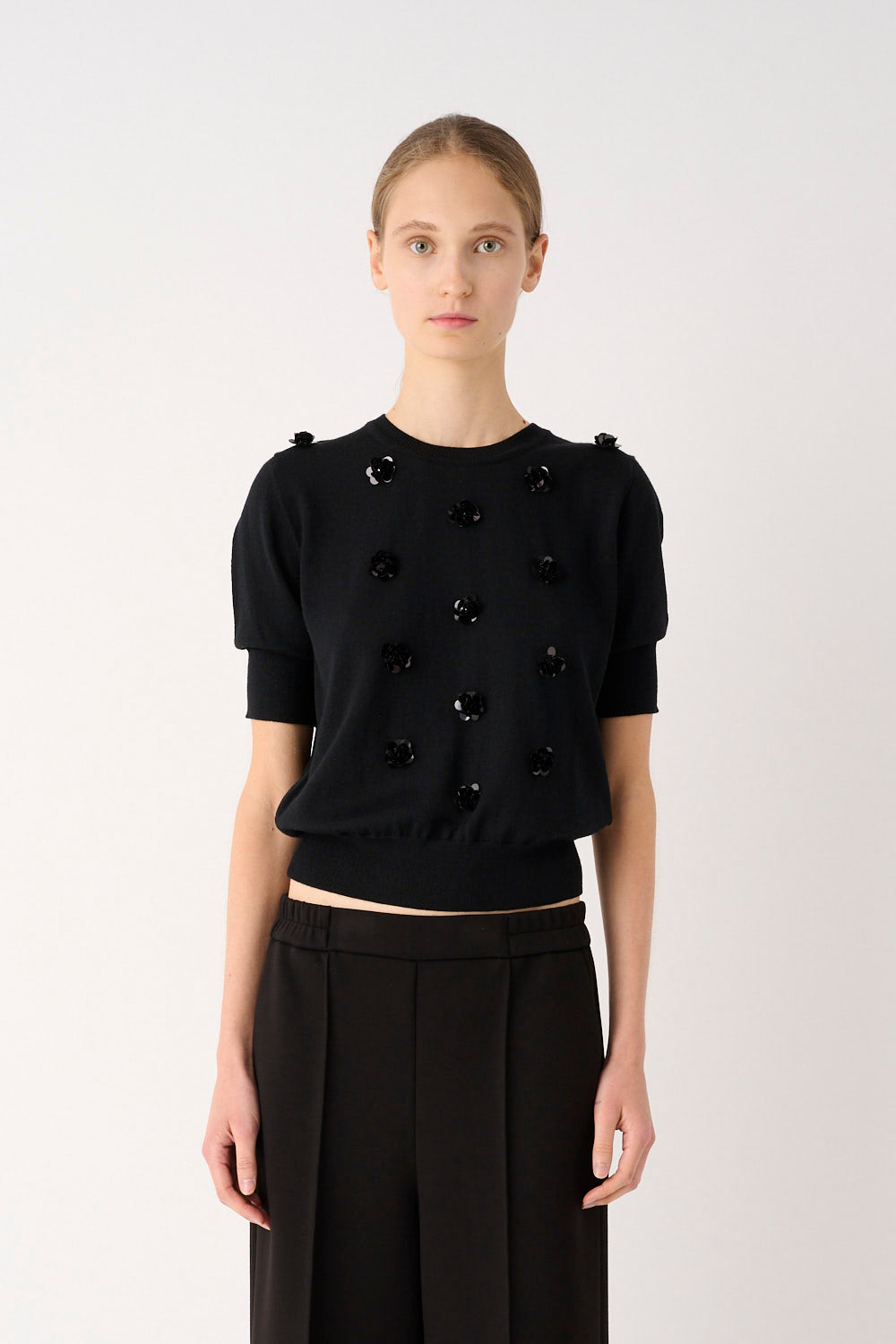 MEIMEIJ – MAGLIA IN PURA LANA CON APPLICAZIONI