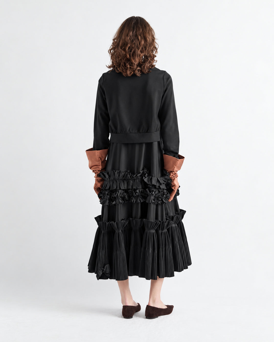 MEIMEIJ – COMPLETO BLUSA E ABITO CON ROUCHES E PLISSÉ