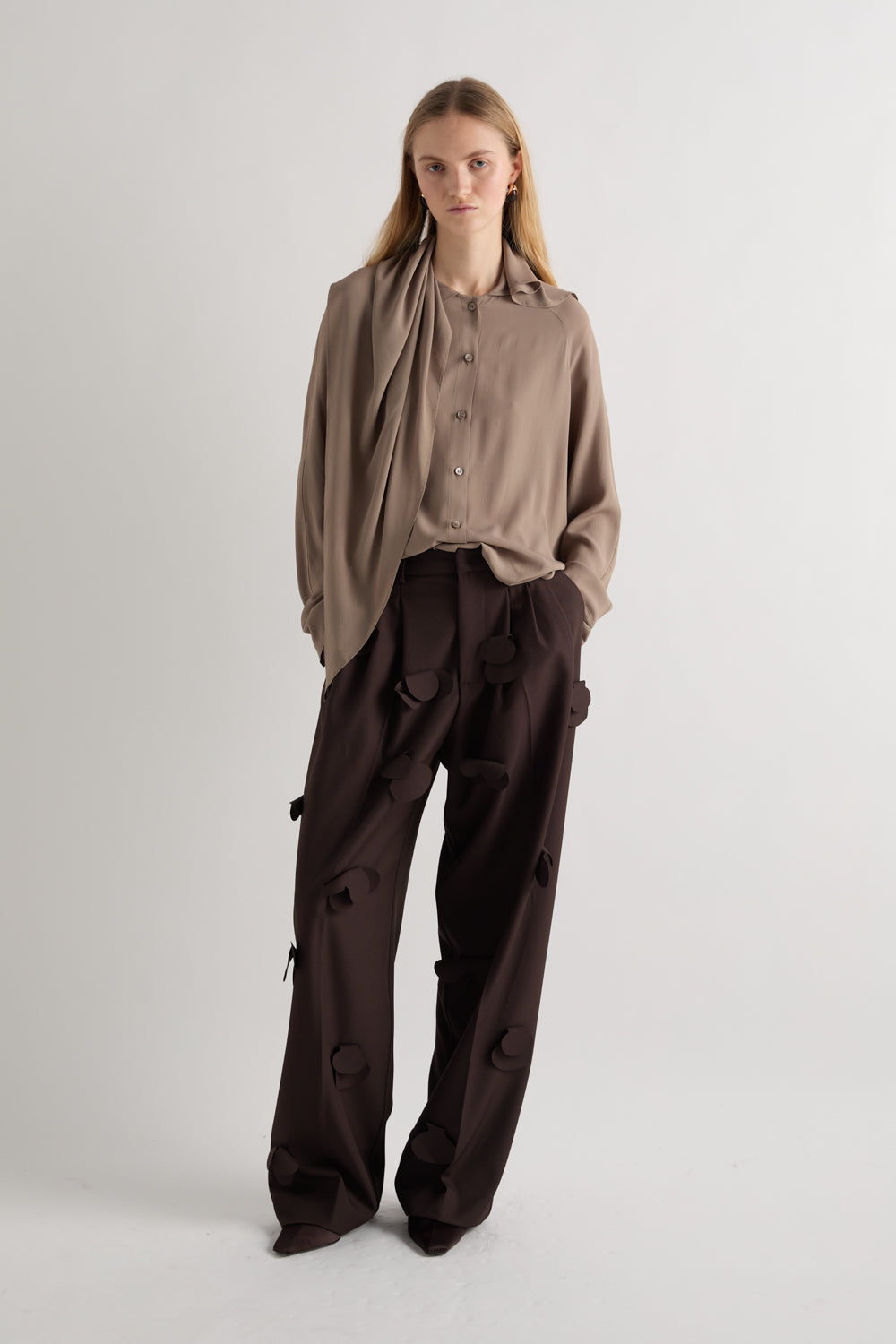 MEIMEIJ – CAMICIA CON FOULARD IN SETA