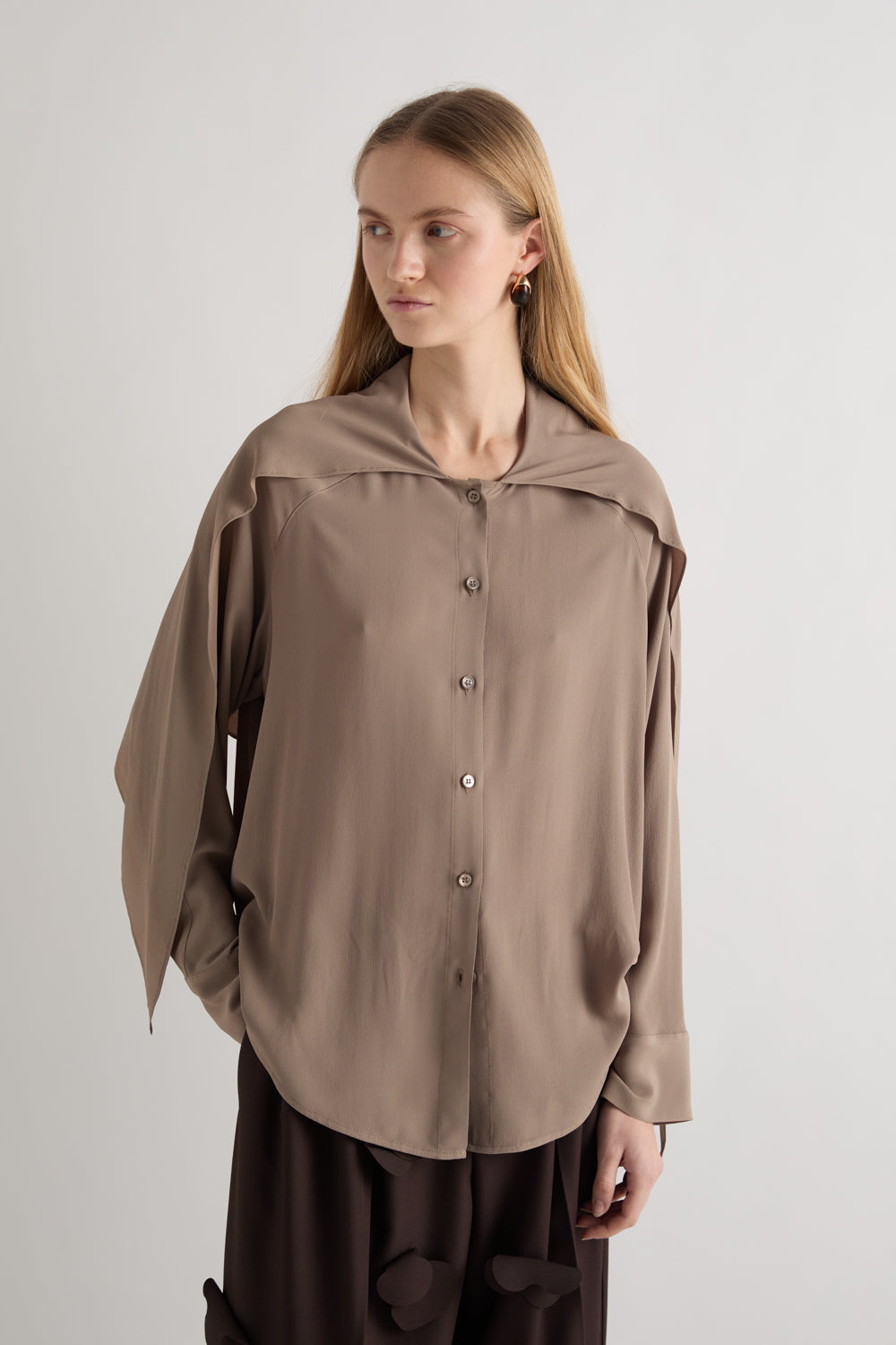 MEIMEIJ – CAMICIA CON FOULARD IN SETA
