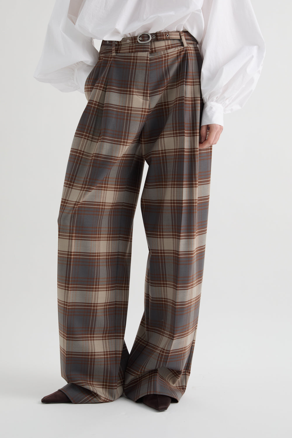 MEIMEIJ – PANTALONE PALAZZO CHECK