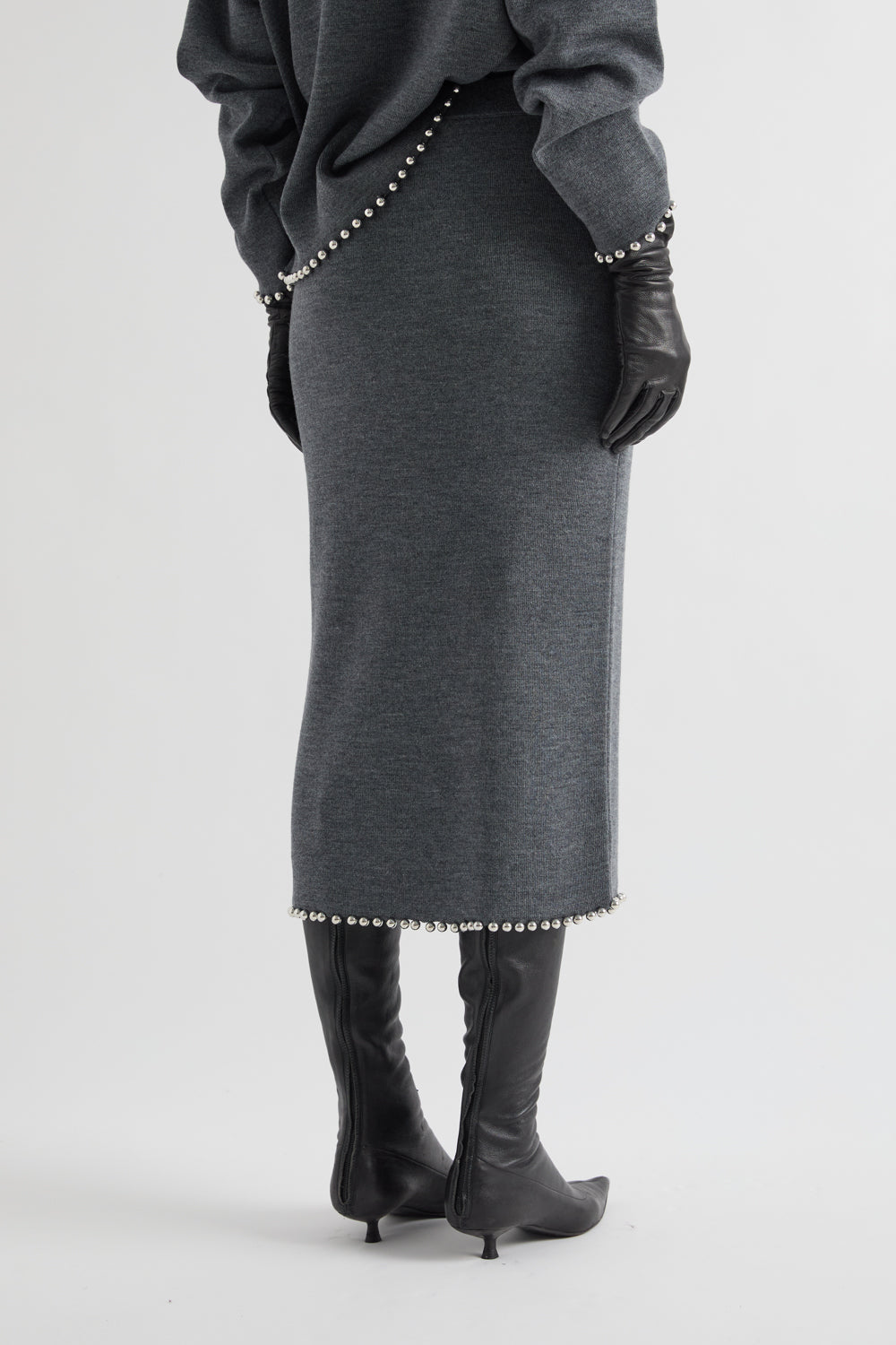 MEIMEIJ – GONNA MIDI IN MAGLIA CON BORCHIE