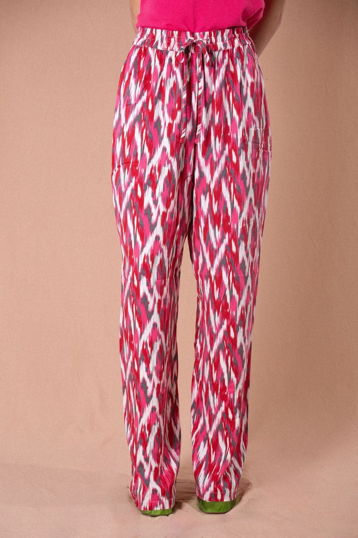RINO E PELLE PANTALONI WIDE LEG STAMPATI