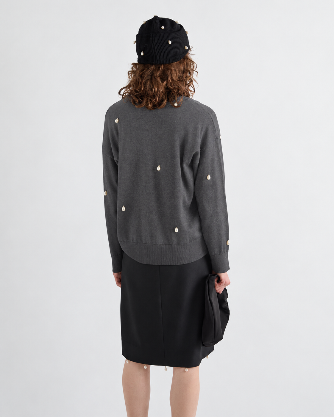 MEIMEIJ – CARDIGAN IN LANA CON PERLE