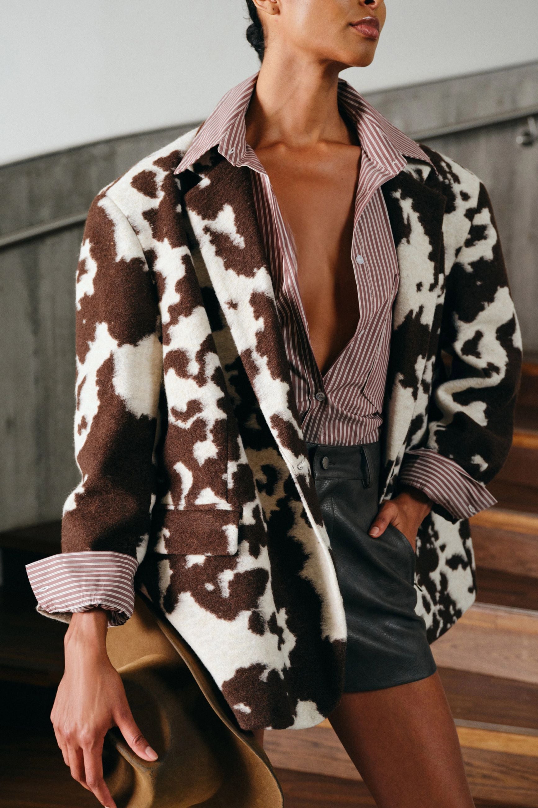 LUMINA BALZER OVERSIZE IN MISTO LANA