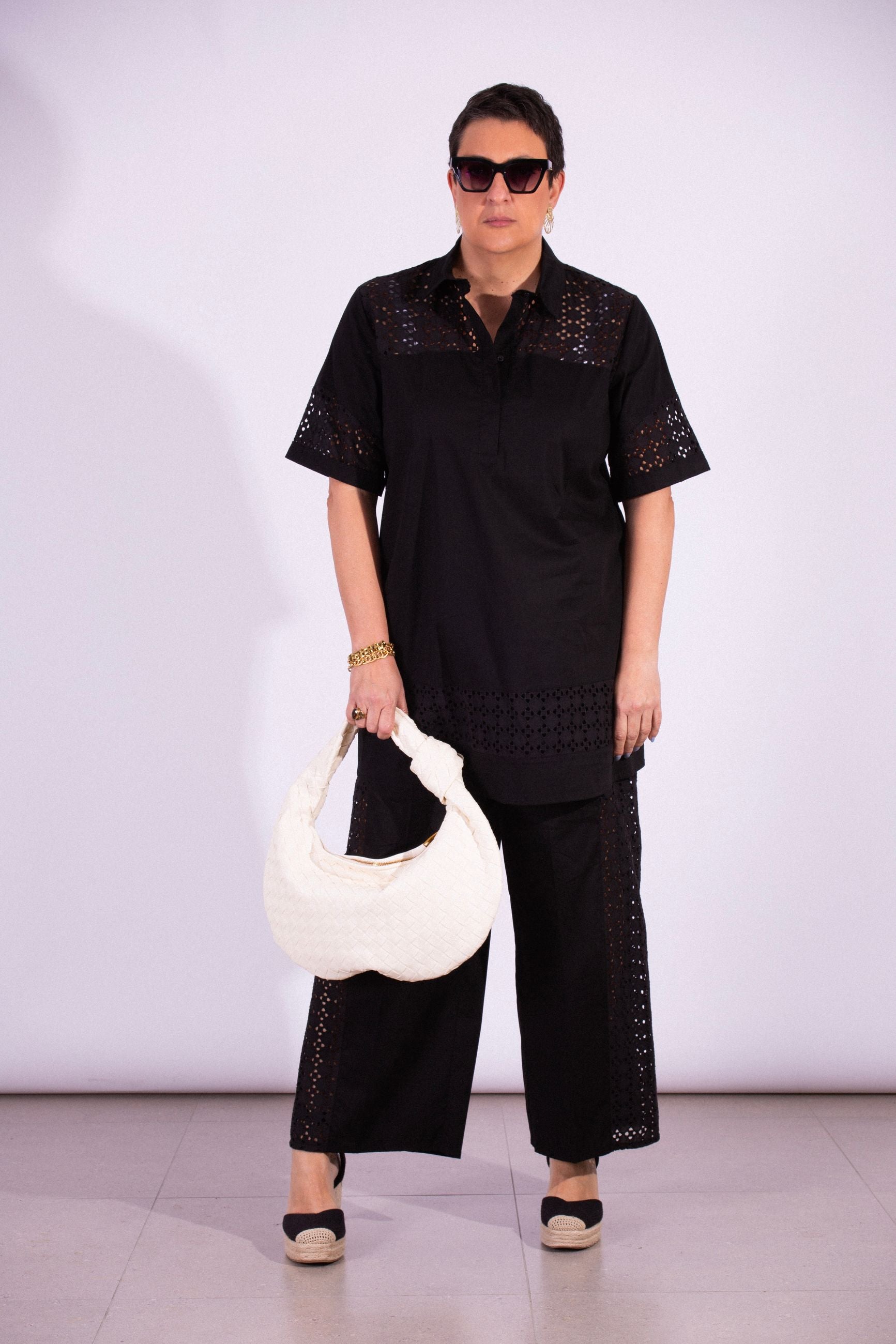 MORE BY SISTE'S PANTALONE CON INSERTI IN SANGALLO